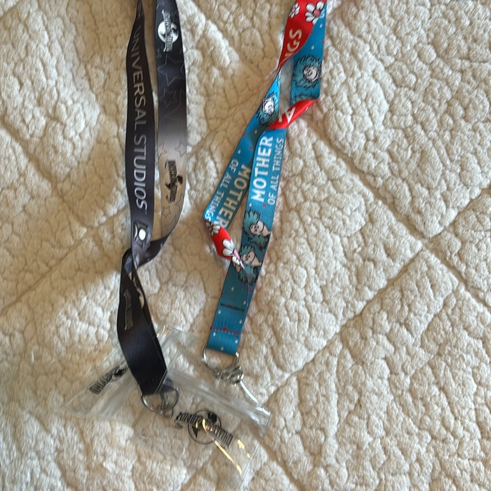 Set of 2 Universal Studios Dr. Seuss Cat in the Hat Lanyards